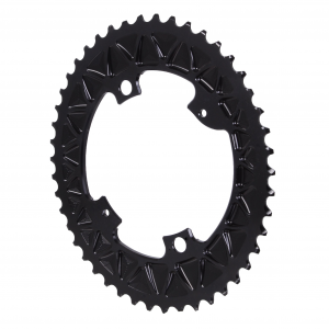 absoluteBLACK Premium Sub-Compact Oval 110 BCD Road Outer Chainring - 46t 110 Shimano Asymmetric BCD 4-Bolt BLK