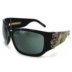 ED HARDY EHS025 EHS 025 Black Swarovski Vintage Tattoo Sunglasses EDHARDY FRAME FRAMES CRYSTALS 101173 EHS025