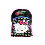 Hello Kitty Girl s Black Rainbow Heart Backpack Bag