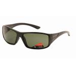 Bolle Kingsnake Wrap Sunglasses - Shiny Black/Green Polarized