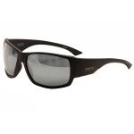 Smith Optics Dockside Retro Wrap Rectangular Sunglasses - Matte Black/Dark Grey/Chromopop Platinum Polarized - Lens 56 Bridge 17 Temple 125mm