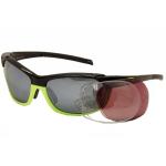 Smith Optics Pivlock Overdrive Wrap Sunglasses w/Extra Replacment Lenses - Black/Yellow/Platinum Mir. Extra Clear & Rose Lens - Lens 64 Bridge 17 Temple 128mm