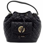 Love Moschino Women's Quilted Medium Leather Satchel Handbag - Blue - 9.5H x 9L x 6.5D In