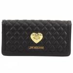 Love Moschino Women's Quilted Leather Clutch Shoulder Handbag - Black - 4.5 H x 8.5 L x 2 D