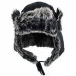 Scala Pronto Women's Suede/Fur Trooper Hat - Black - One Size