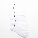 Polo Ralph Lauren Women's 6 Pack Classic Sport Socks Sz: 9 11 Fits 4 10 - White - 9 11 Fits Shoe 4 10