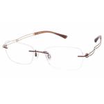 Charmant Line Art Women's Eyeglasses XL2050 XL/2050 Rimless Optical Frame - Brown - Lens 51 Bridge 17 Temple 135mm