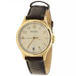 Bulova Men s 97B147 Black Leather Analog Watch