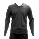 Calvin Klein Mens 40HK285 50's Interlock Logo Cotton Long Sleeve Shirt - Grey - Classic Fit