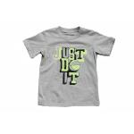 Nike Boy's Block Just Do It Basketball Short Sleeve T Shirt - Grey - 6