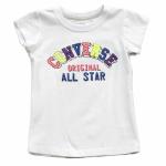 Converse Girl's Original All Star Short Sleeve T Shirt - White - 5
