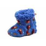 Skidders Infant Boy's Choo Choo Train Plush Booties Slippers Shoes - Blue - 0 6 Months