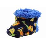 Skidders Infant Boy's Animals Plush Booties Slippers Shoes - Blue - 6 12 Months