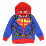 Superman Toddler Boy's Superman Suit Masked Full Zip Hoodie - Blue - 2T