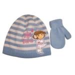 Nick Jr. Dora The Explorer Toddler Beanie Hat & Mittens Set Sz. 2 4 - Blue - 2 4T