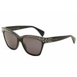 Alexander McQueen Women's AMQ 4239/S 4239S Cat Eye Sunglasses - Black/Gray   807Y1 - Lens 57 Bridge 16 Temple 135mm