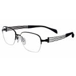 Charmant Line Art Eyeglasses XL2084 XL/2084 Titanium Half Rim Optical Frame - Black - Lens 51 Bridge 17 Temple 135mm