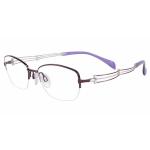 Charmant Line Art Eyeglasses XL2076 XL/2076 Titanium Half Rim Optical Frame - Purple - Lens 51 Bridge 17 Temple 135mm