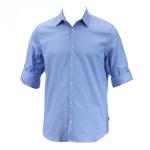Calvin Klein Men's Non Iron Solid YD Oxford Button Up Dress Shirt - Blue - Small