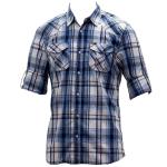 Buffalo Blue Men's Sampson Woven Cotton Long Sleeve Button Down Plaid Shirt - Blue - Medium
