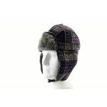 Woolrich Chenille Men's Faux Fur Plaid Earflaps Trapper Hat - Purple