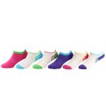 Stride Rite Toddller/Little/Big Girl's 6 Pairs Allie May Athletic Blue Socks - Blue - Sock Sz: 7 8.5 Fits Shoe 10 13 (Little Kid)