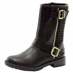Nine West Girl's Mae 2 Mid Calf Riding Boots Shoes - Black - 12.5   Little Kid