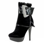Italina Women's BD1145 Fashion Suede Folded Ankle Boots Shoes - Black - 7