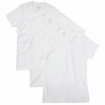 Calvin Klein Men's 3 Pc Cotton Slim Fit Short Sleeve V Neck Basic T Shirt - White - X Large
