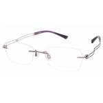 Charmant Line Art Women's Eyeglasses XL2050 XL/2050 Rimless Optical Frame - Purple - Lens 51 Bridge 17 Temple 135mm