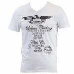 Buffalo By David Bitton Men's Nadance V Neck Short Sleeve T Shirt - White - Medium