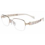 Charmant Line Art Eyeglasses XL2084 XL/2084 Titanium Half Rim Optical Frame - Gold - Lens 51 Bridge 17 Temple 135mm