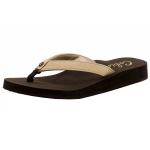 Cobian Women's Skinny Bounce Flip Flops Sandals Shoes - Beige - 7 B(M) US