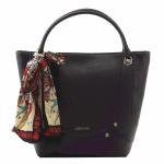 Love Moschino Women's Pebbled & Studded Tote Handbag W/Scarf - Black