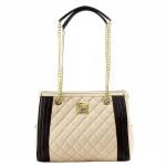 Love Moschino Women's Medium Quilted Nappa Leather Satchel Handbag - Ivory - 9.5H x 12L x 5D In
