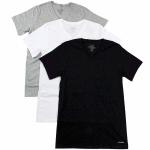 Calvin Klein Men's 3 Pc Cotton Classic Fit V Neck Basic T Shirt - Multi - Medium