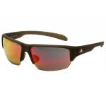 Adidas Kumacross Halfrim A421 A/421 Wrap Sunglasses - Umber Matte Translucent/Grey Red Mirror   6057 - Lens 68 Bridge 11 Temple 140mm