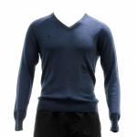 Calvin Klein Men's 40HS704 Classic Fit Chevron Tipped V Neck Sweater - Rush Heather - Classic Fit