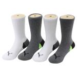 Puma Little Kid/Big Boy's 4 Pairs Sport Crew Socks - Grey - 7 8.5 Fits Shoe 9 3.5