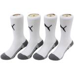 Puma Little Kid/Big Boy's 4 Pairs Moisture Control Crew Sport Socks - White - 5 6.5 Fits Shoe 4 8.5