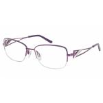 Charmant Women's Eyeglasses TI12133 TI/12133 Titanium Half Rim Optical Frame - Purple - Lens 52 Bridge 17 Temple 135mm
