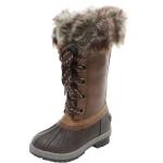 London Fog Little/Big Girl's Melton Water Resistant Snow Boots Shoes - Brown - 13 M US Little Kid