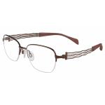 Charmant Line Art Eyeglasses XL2084 XL/2084 Titanium Half Rim Optical Frame - Brown - Lens 51 Bridge 17 Temple 135mm