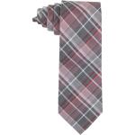Calvin Klein Men's Graphite Schoolboy Plaid Tie - Red - 3 Inch