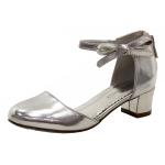 Nine West Girl's Pamela Dress Mary Janes Heels Shoes - Silver - 13.5 M US Little Kid
