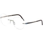 Silhouette Eyeglasses Titan Accent Flora Edition Chassis 4548 Optical Frame - Denim/Bordeaux   6064 - Bridge 17 Temple 130mm