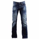 Buffalo By David Bitton Men's Six X Slim Straight Stretch Jeans - Blue; Bleached & Scratched - 36W x 32L