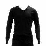 Calvin Klein Men's 40HS704 Classic Fit Chevron Tipped V Neck Sweater - Black - Classic Fit