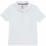 French Toast Girl's Short Sleeve Interlock Uniform Polo Shirt - White - X Large