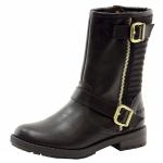 Nine West Girl's Mae 2 Mid Calf Riding Boots Shoes - Black - 13   Little Kid